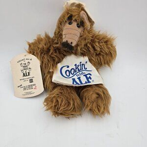 1988 Alf Alien Productions Plush Polyester Cookin With Alf Apron Brown Pre-Owned